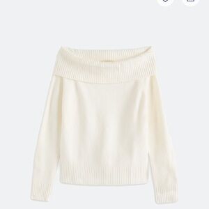 Chic Off-Shoulder White Sweater